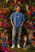 SKULL FLOWER AND SNAKE OVERSIZED FIT T SHIRT